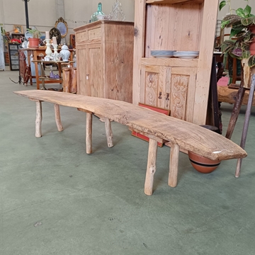 Banco antiguo rústico de madera - Imagen 1