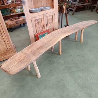 Banco antiguo rústico de madera - Imagen 2