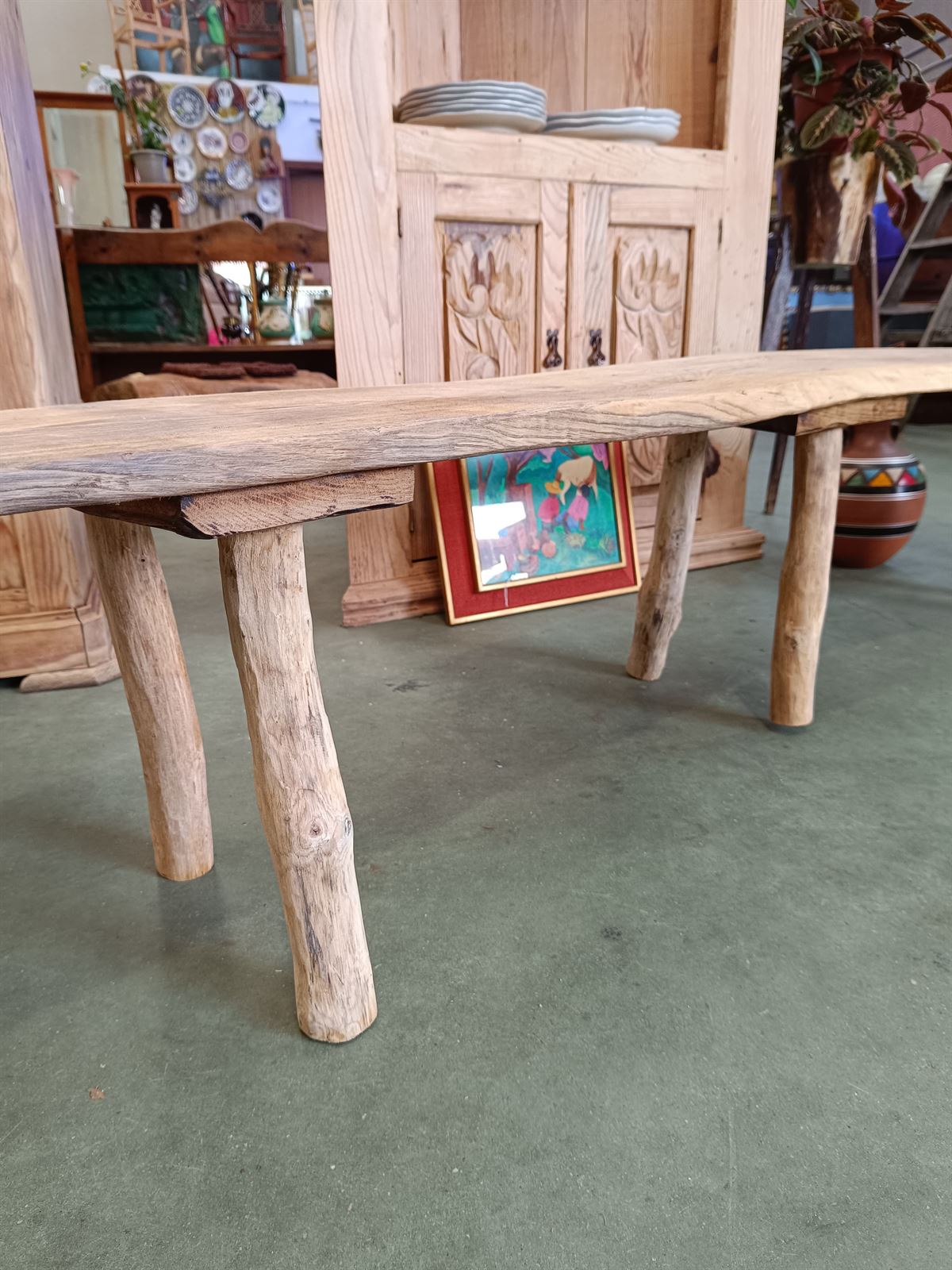 Banco antiguo rústico de madera - Imagen 6