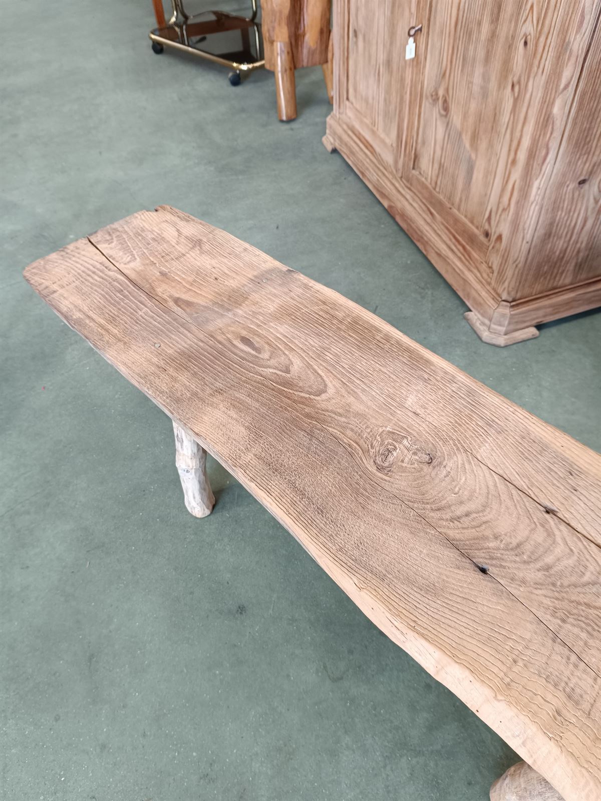 Banco antiguo rústico de madera - Imagen 7