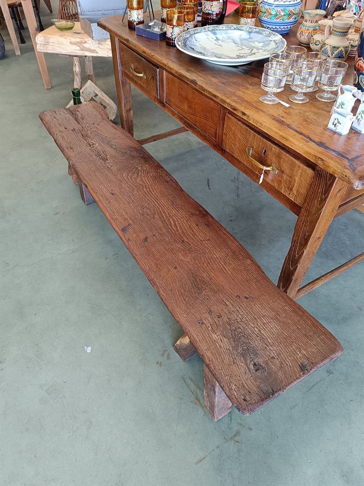 Banco rústico de madera de castaño - Imagen 2