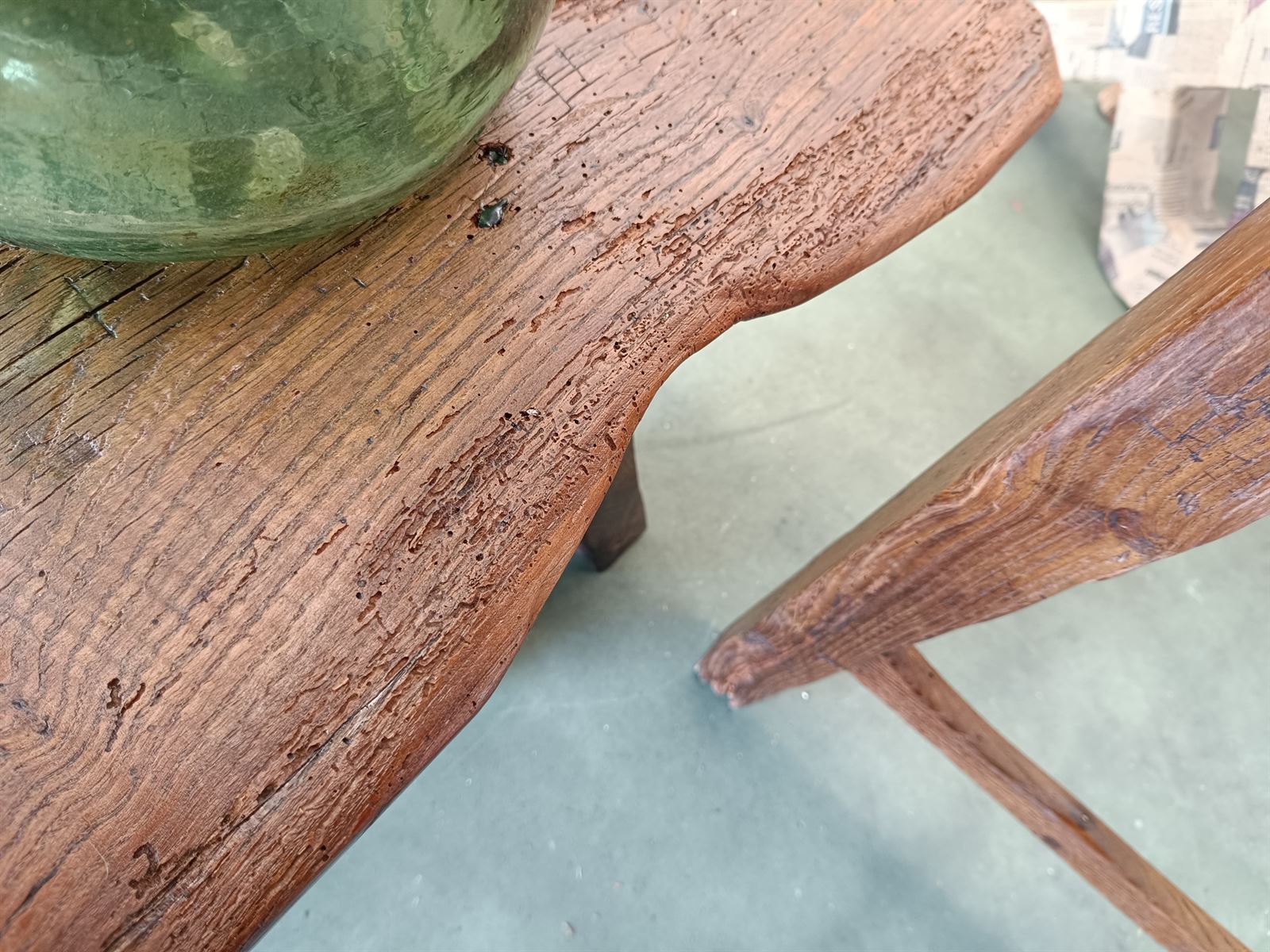 Banco rústico de madera de castaño - Imagen 3