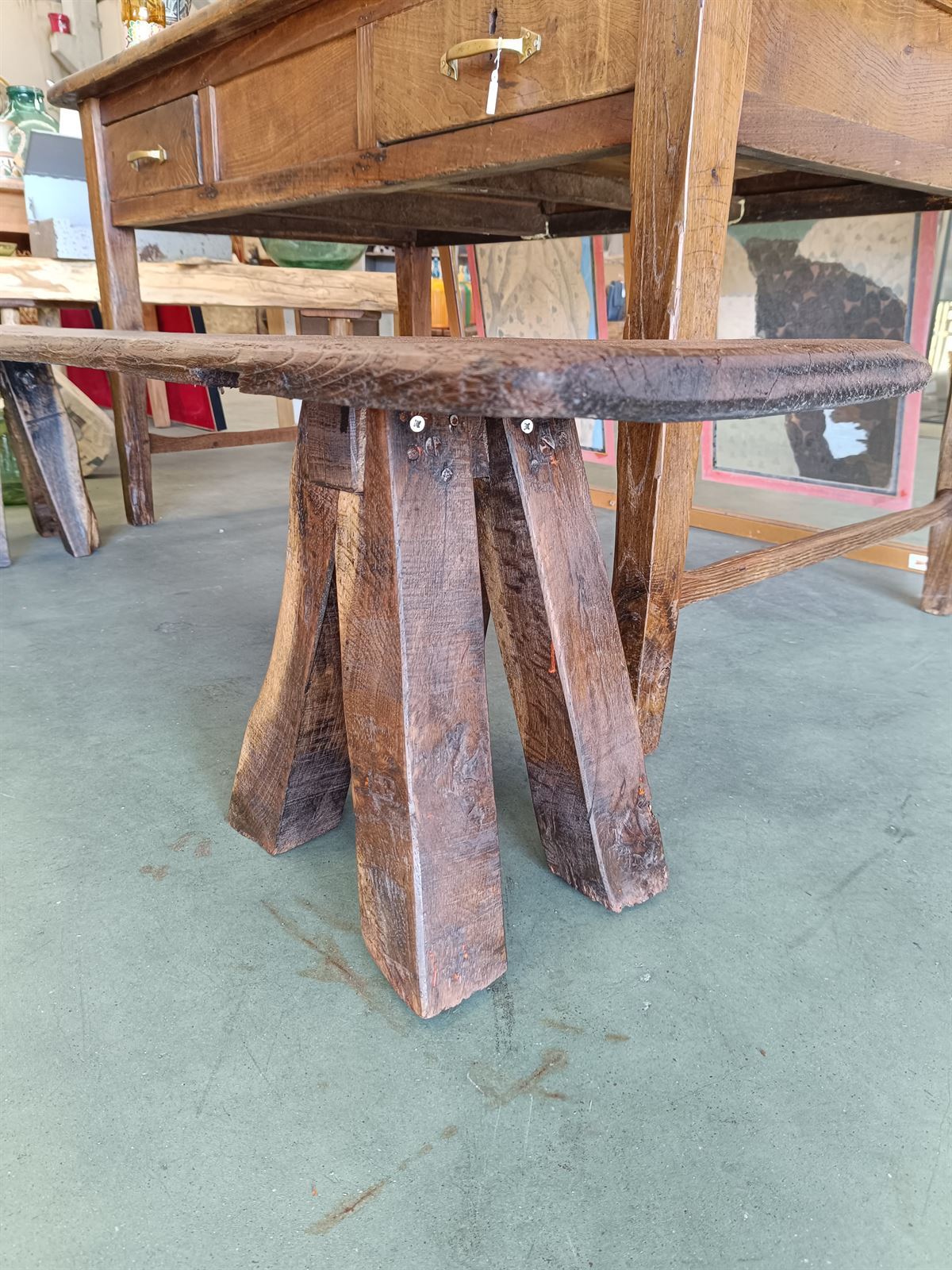 Banco rústico de madera de castaño - Imagen 4