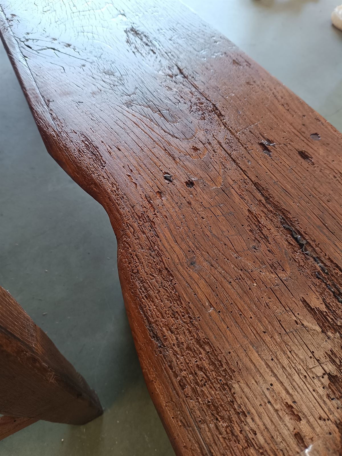 Banco rústico de madera de castaño - Imagen 5
