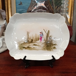 Bandeja antigua Limoges de porcelana - Imagen 1