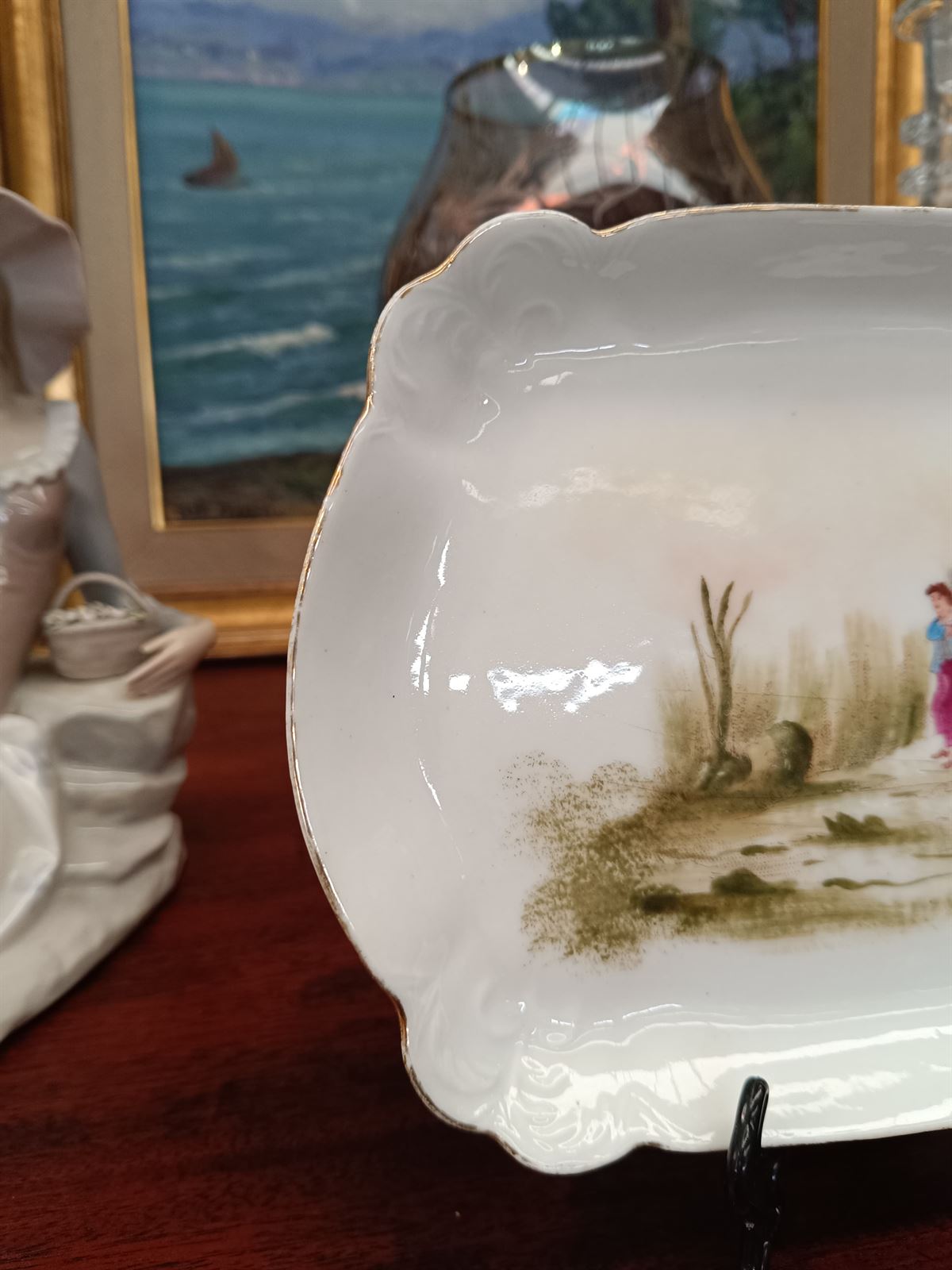 Bandeja antigua Limoges de porcelana - Imagen 2