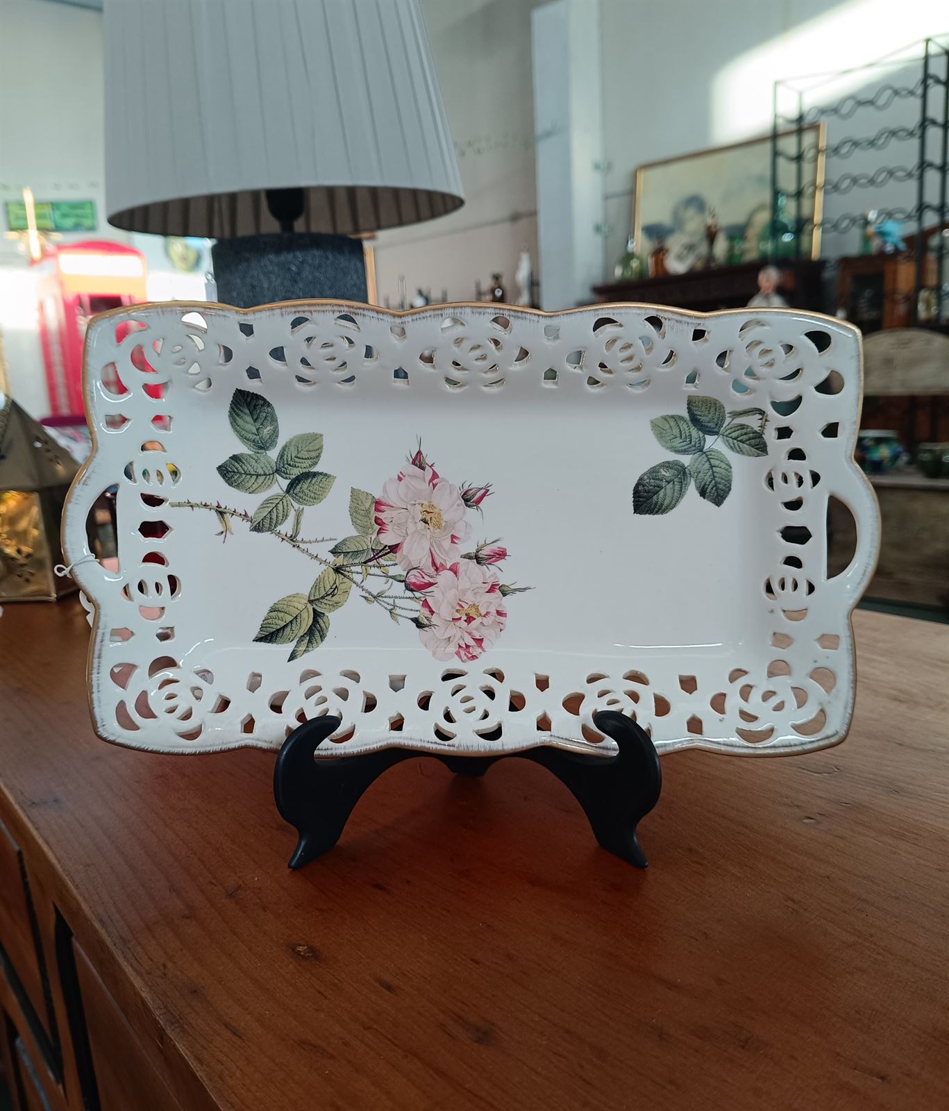 Bandeja cerámica flores VP - Imagen 1