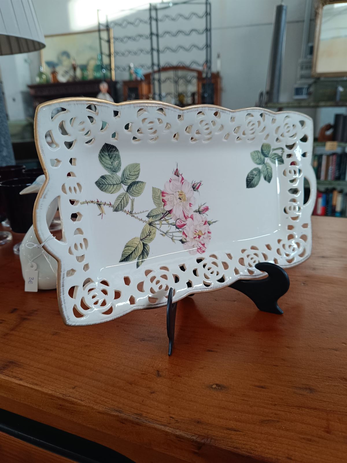 Bandeja cerámica flores VP - Imagen 2