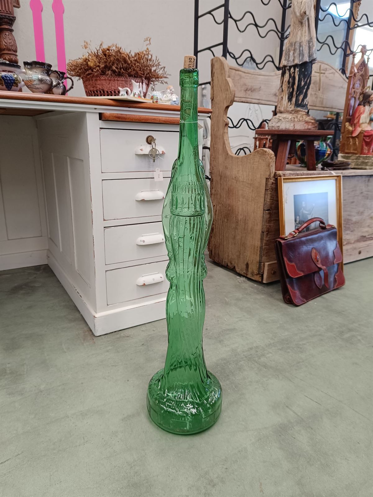 Botella cristal Chianti Italy Mid Century - Imagen 7