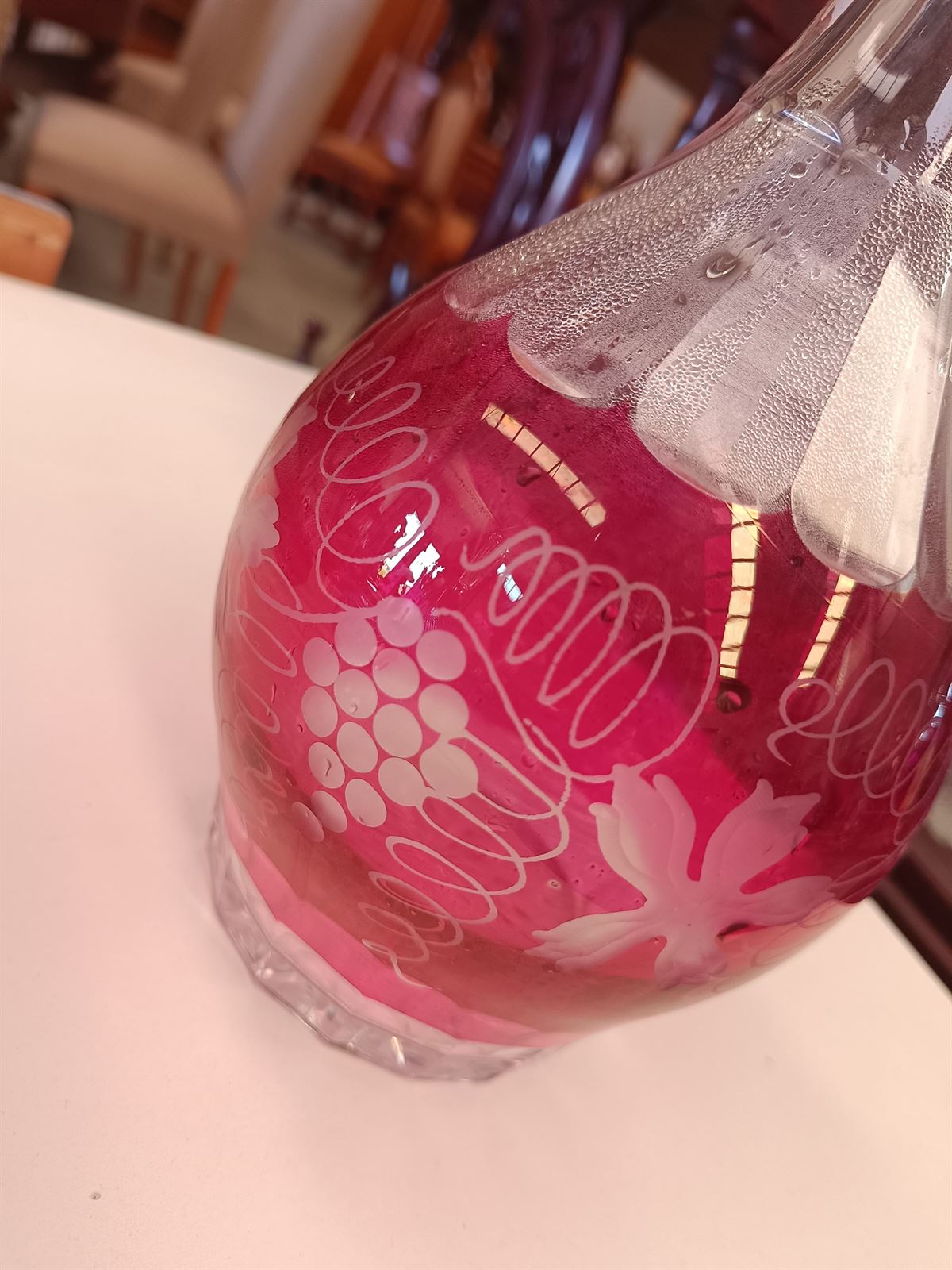 Botella licorera de cristal tallado - Imagen 2