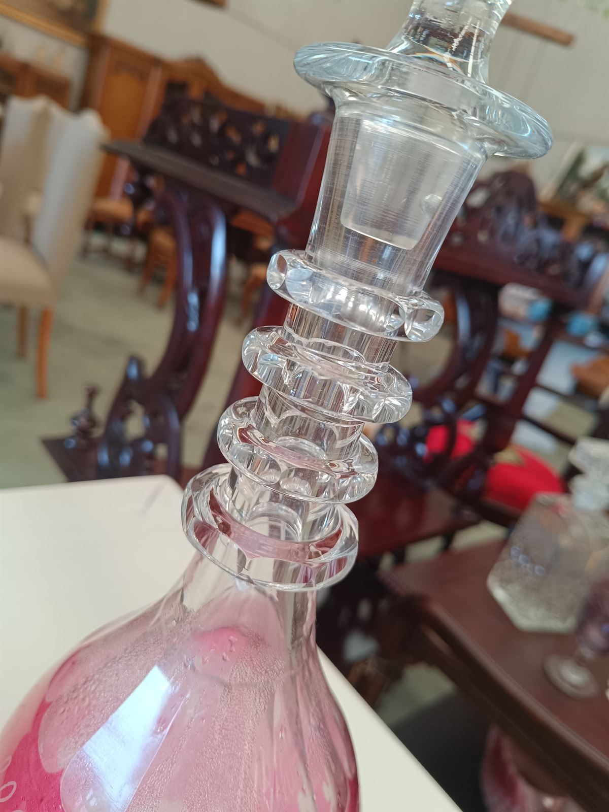 Botella licorera de cristal tallado - Imagen 4