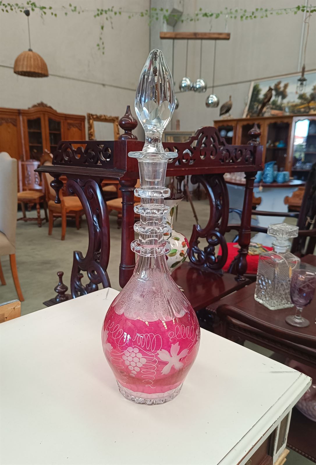 Botella licorera de cristal tallado - Imagen 7
