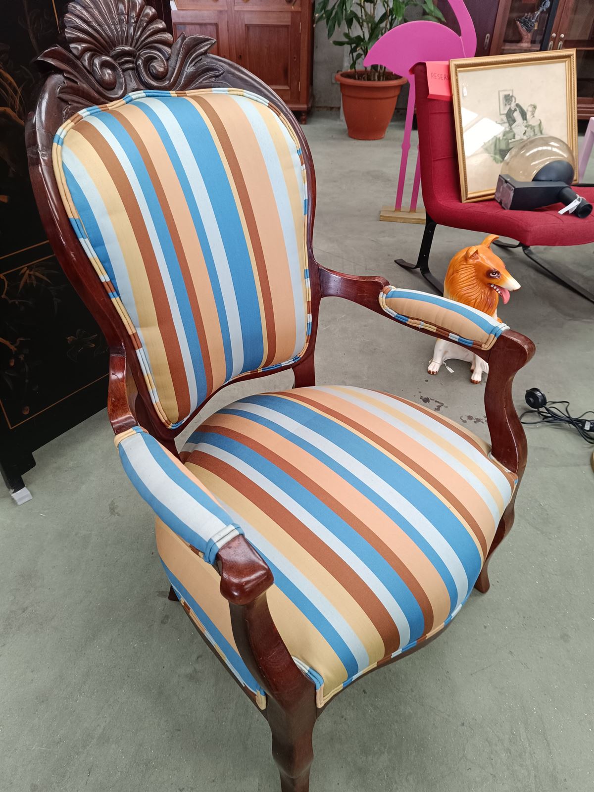 Butaca antigua en madera de caoba - Imagen 4