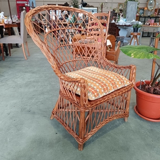 Butaca de mimbre con cojín - Imagen 1