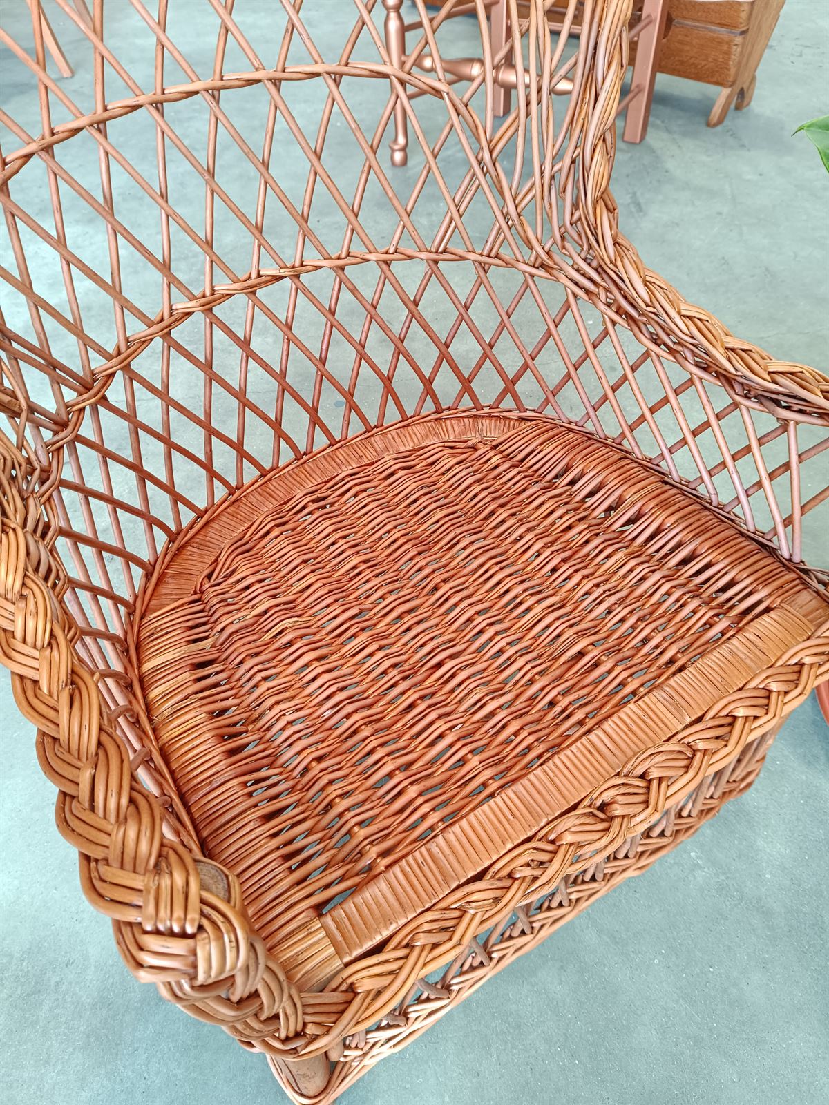 Butaca de mimbre con cojín - Imagen 5