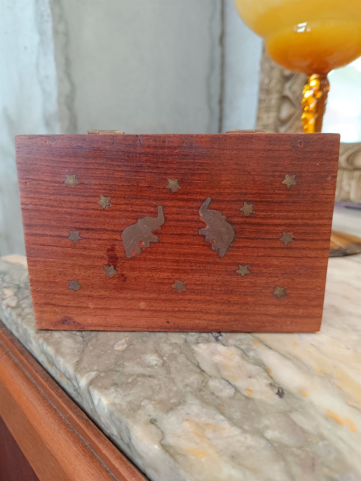 Caja de madera elefantes y estrellas - Imagen 2