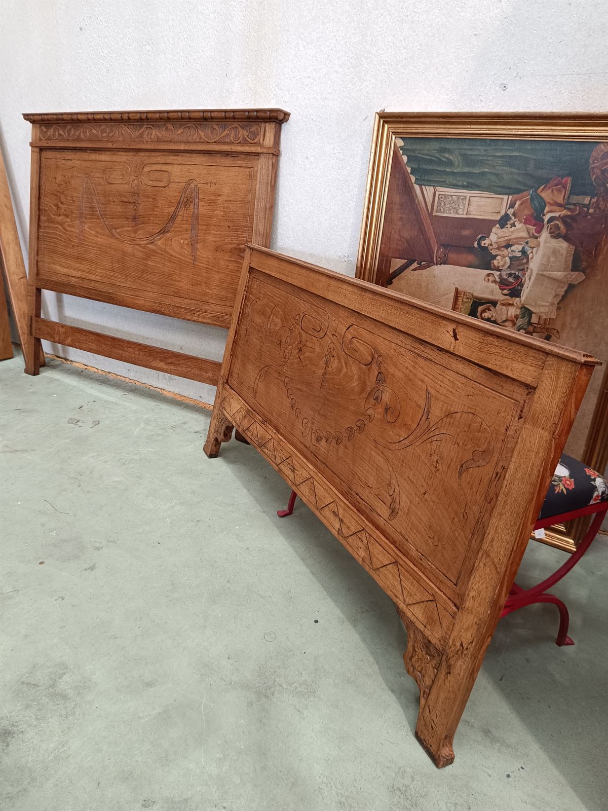Cama en madera de roble años 30 - Imagen 11