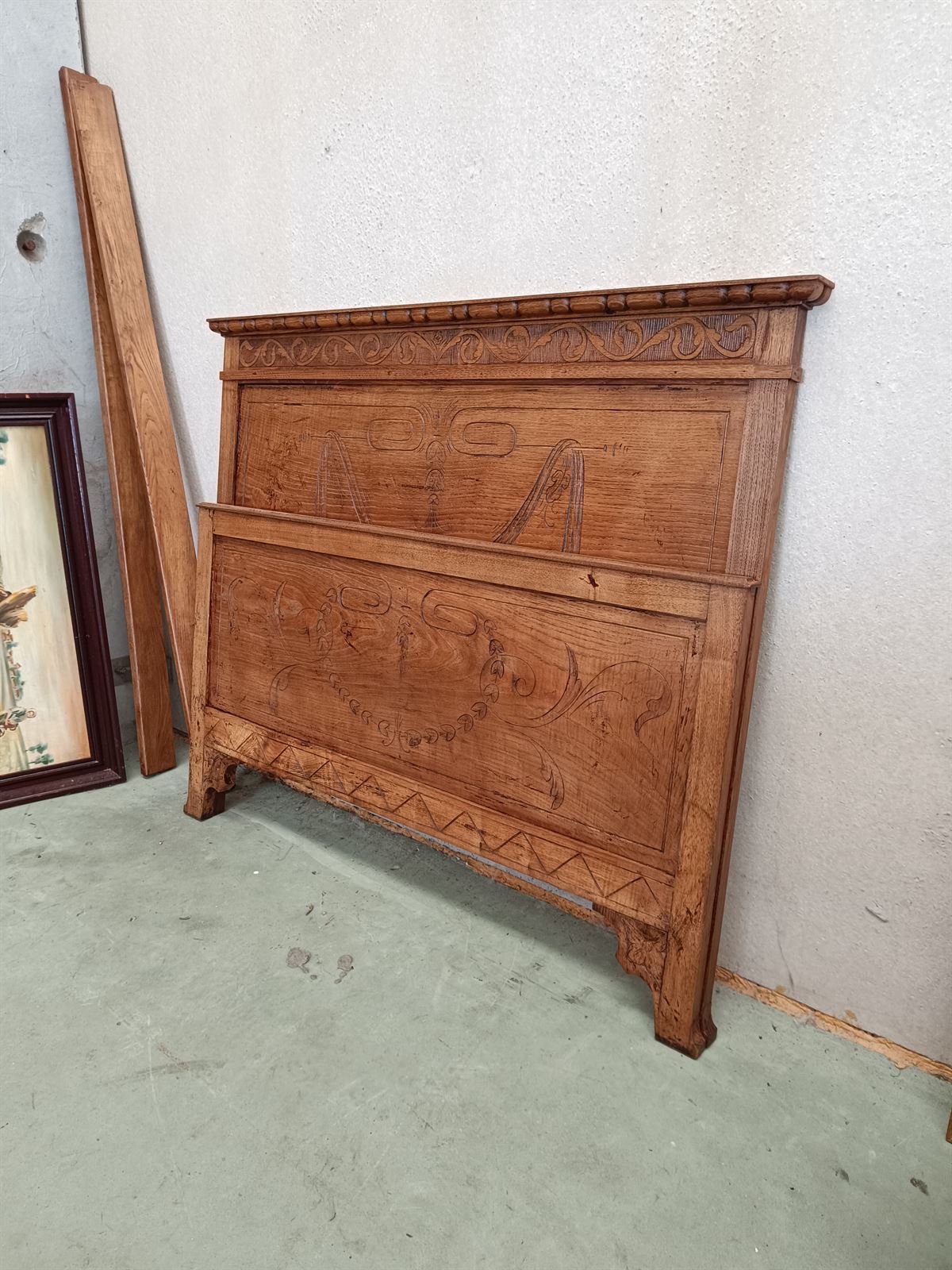 Cama en madera de roble años 30 - Imagen 10