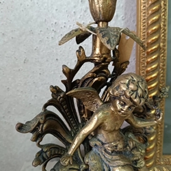 Candelabro querubín de bronce - Imagen 2