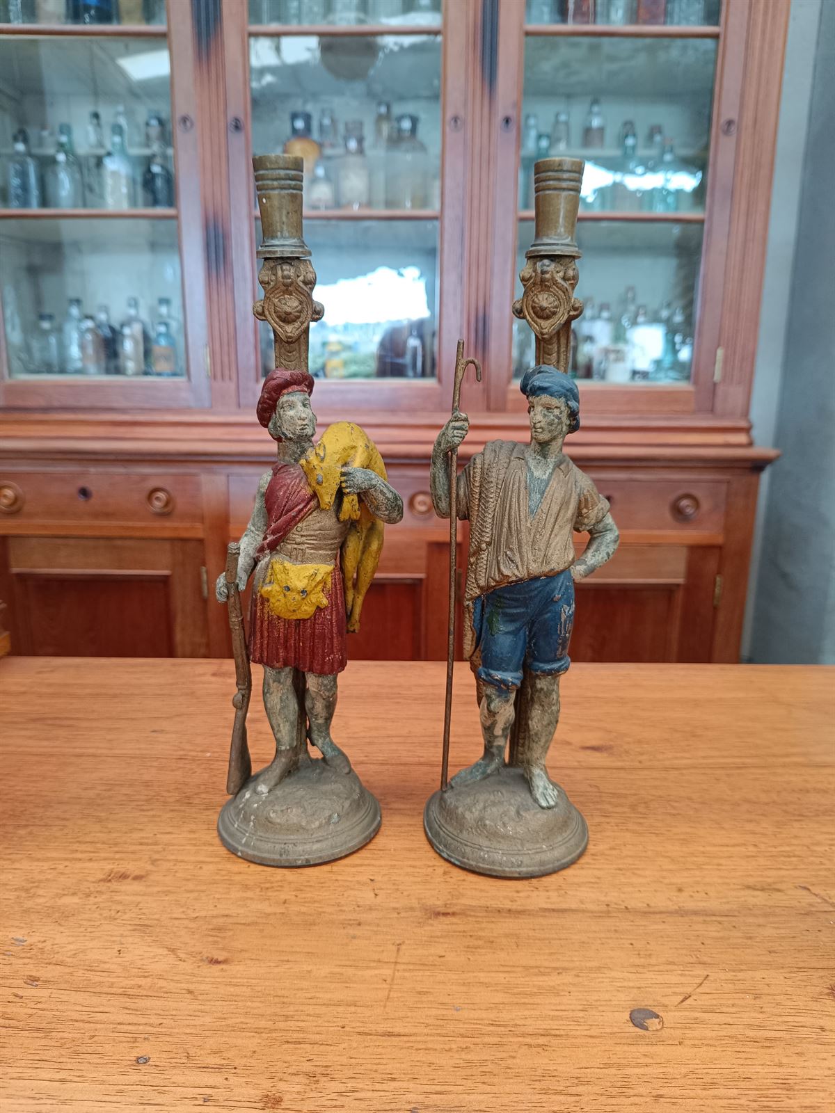 Candelabros Caza y Pesca S.XIX - Imagen 1