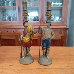 Candelabros Caza y Pesca S.XIX - Imagen 1