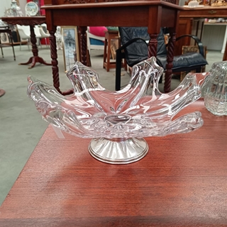Centro de mesa cristal Murano y plata - Imagen 1