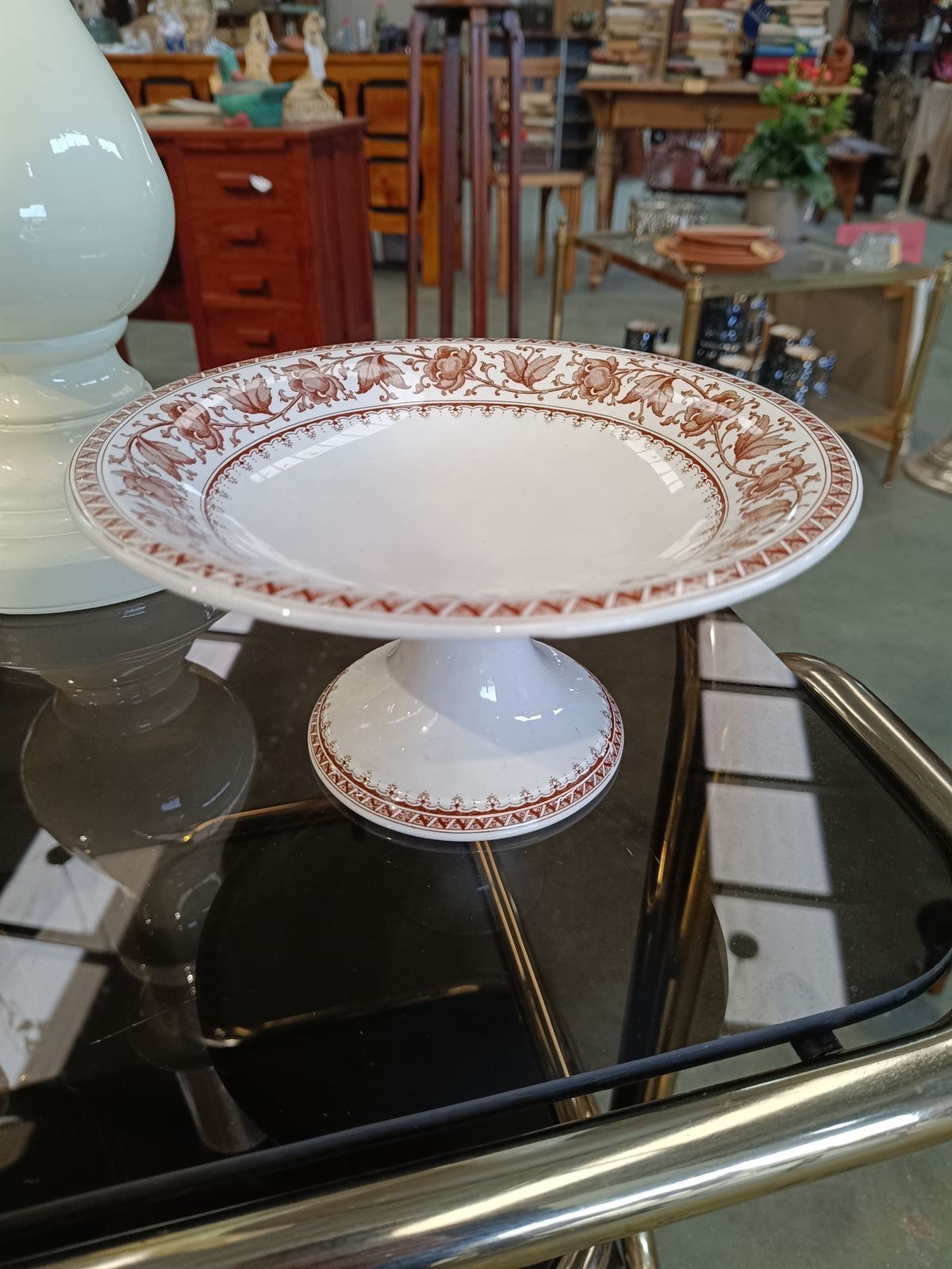 Compotier Sarreguemines de porcelana - Imagen 1