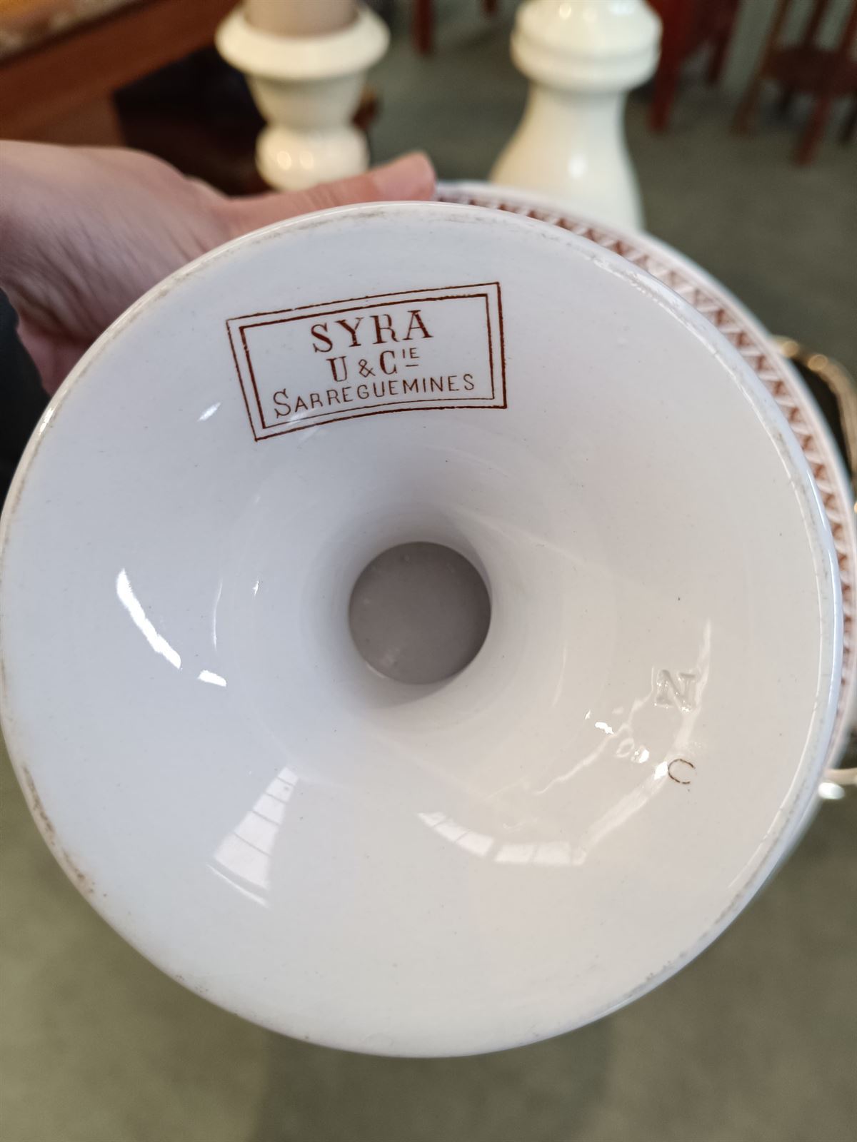 Compotier Sarreguemines de porcelana - Imagen 6