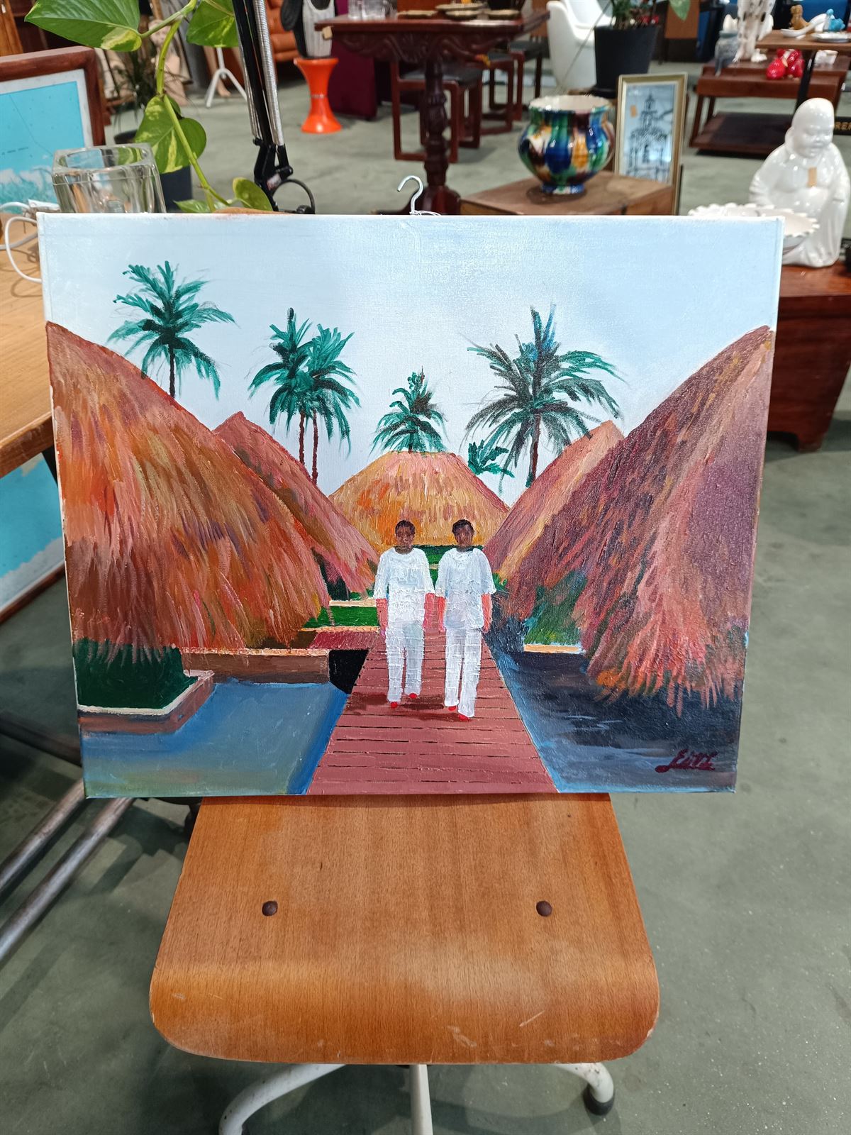 Cuadro pintura óleo tropical - Imagen 1