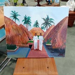 Cuadro pintura óleo tropical - Imagen 1