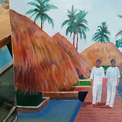 Cuadro pintura óleo tropical - Imagen 2