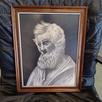 Cuadro retrato al carboncillo - Imagen 1