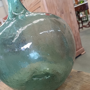 Damajuana de vidrio soplado verde - Imagen 2