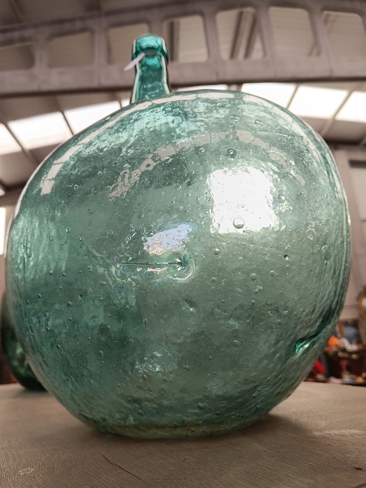 Damajuana de vidrio soplado verde - Imagen 5