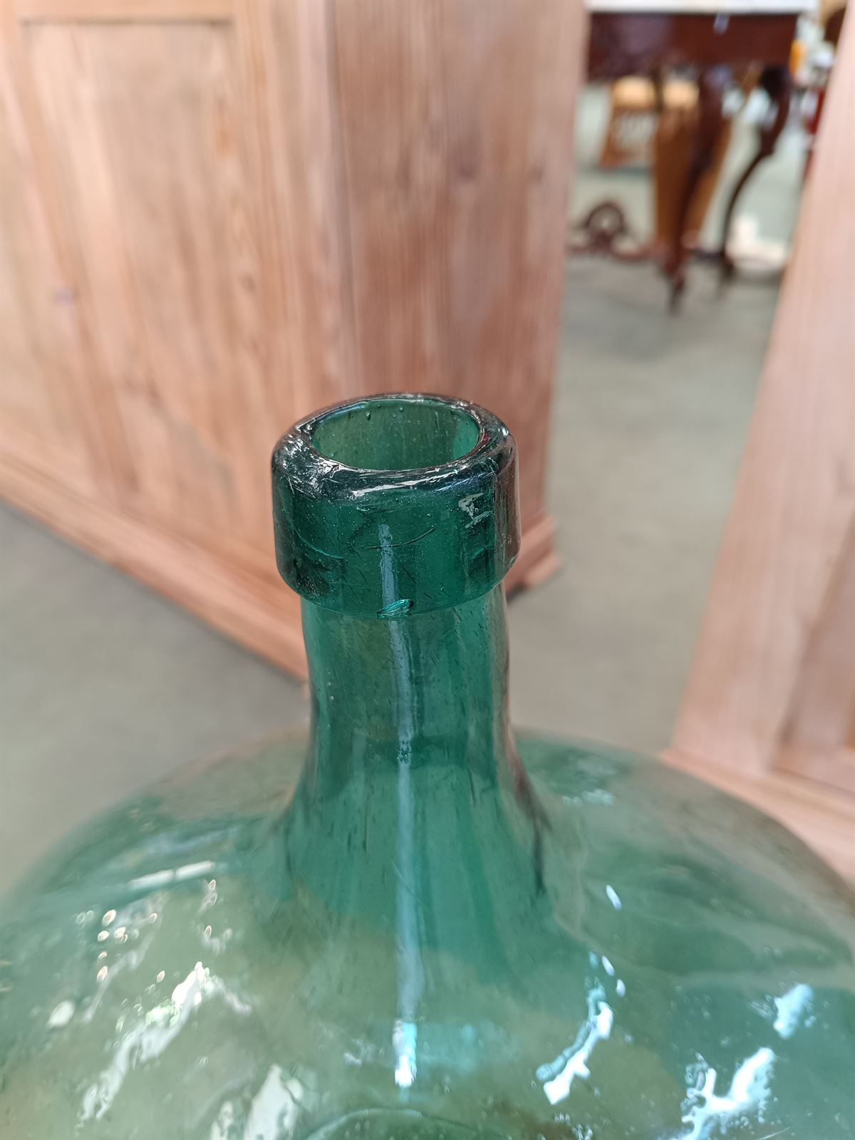 Damajuana de vidrio soplado verde - Imagen 6