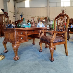 Despacho chippendale madera castaño - Imagen 1