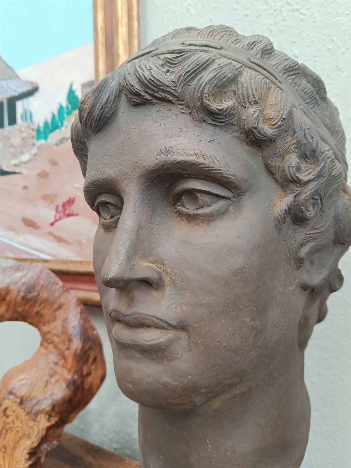 Escultura busto de varón griego - Imagen 3