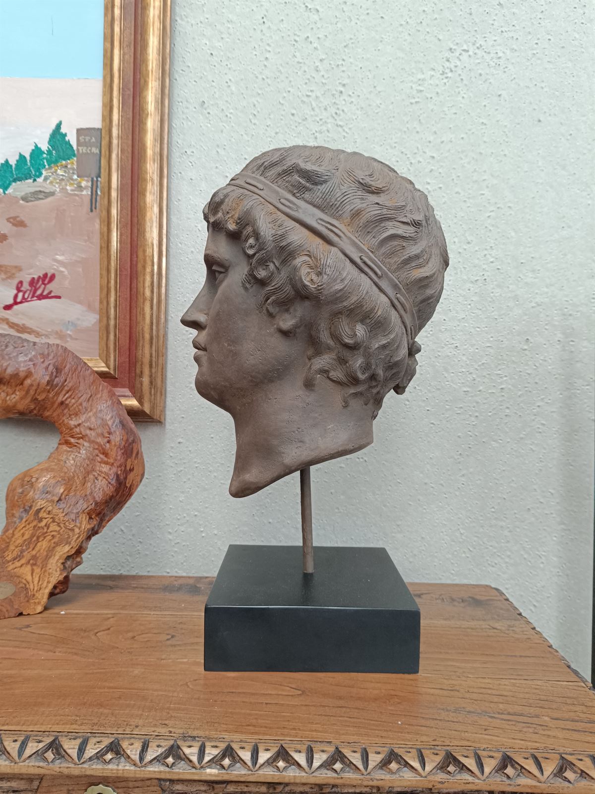 Escultura busto de varón griego - Imagen 4