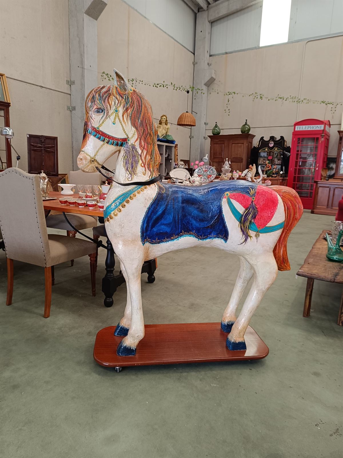 Escultura caballo de madera y papel maché - Imagen 2