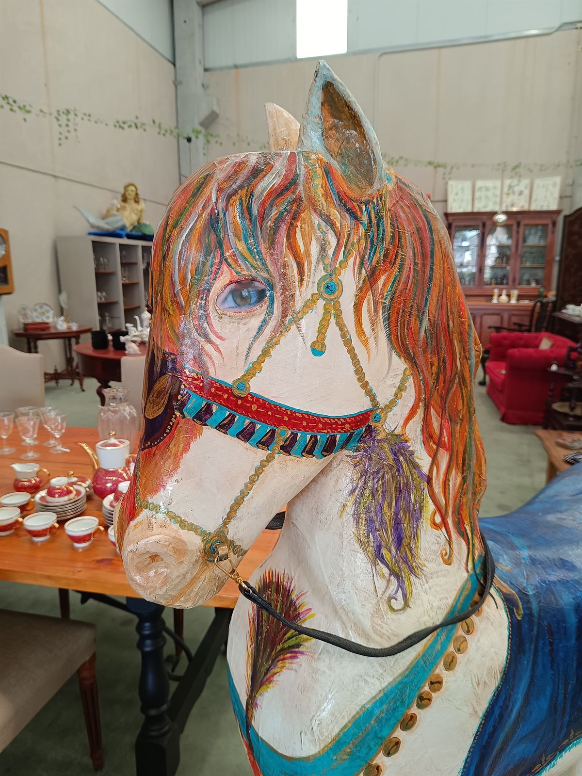 Escultura caballo de madera y papel maché - Imagen 3