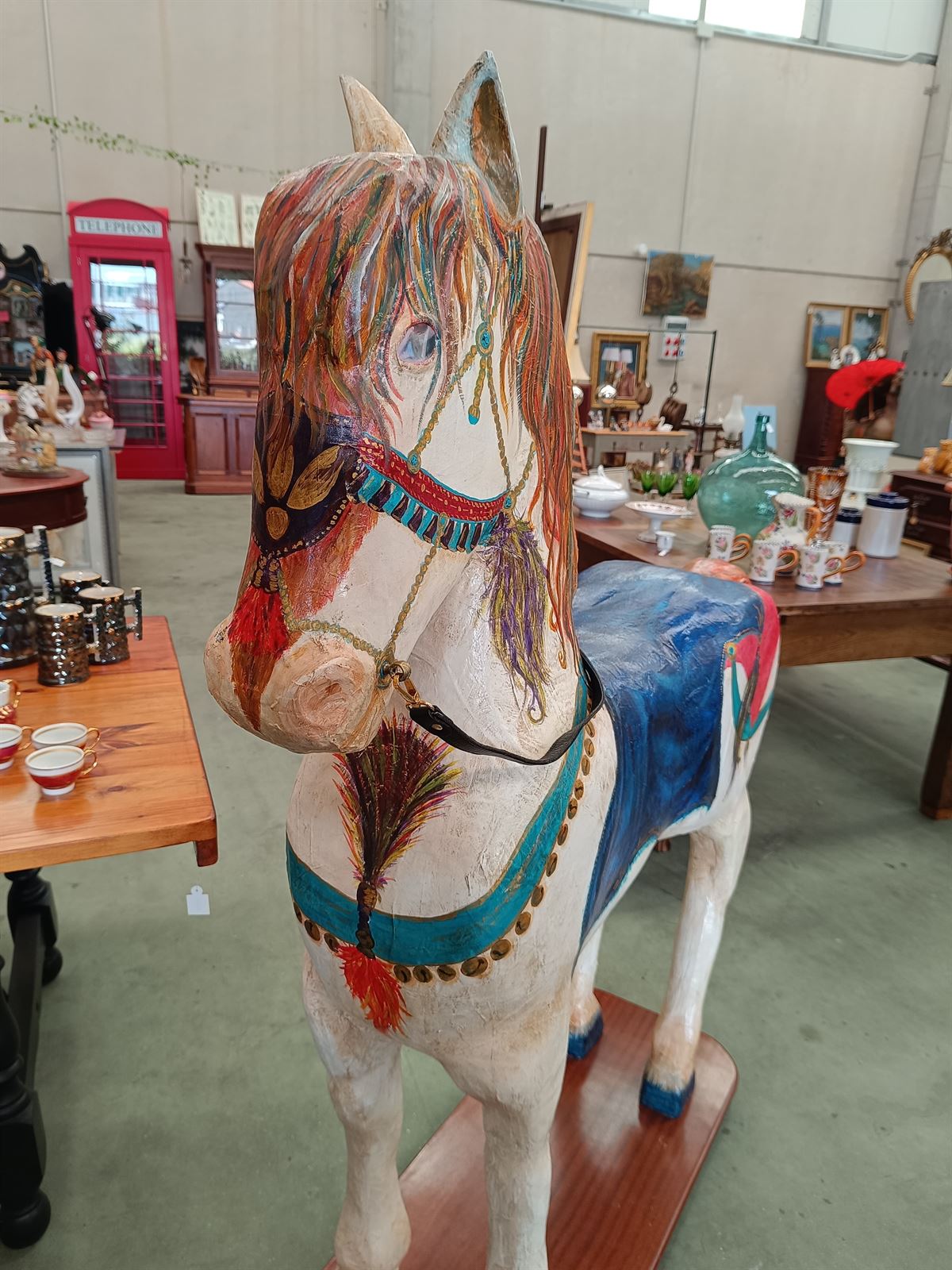Escultura caballo de madera y papel maché - Imagen 6