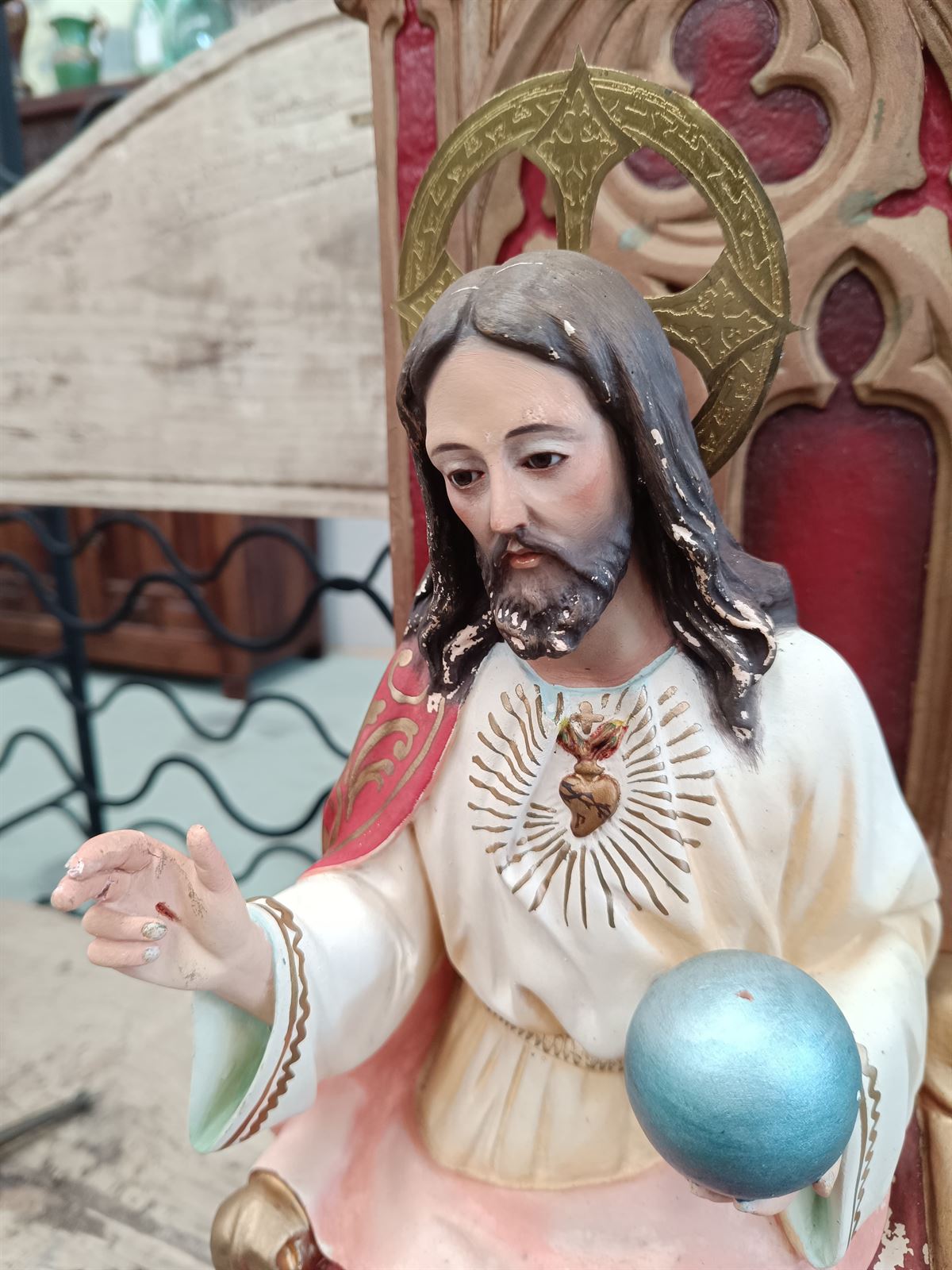 Escultura Cristo Sagrado Corazón - Imagen 4