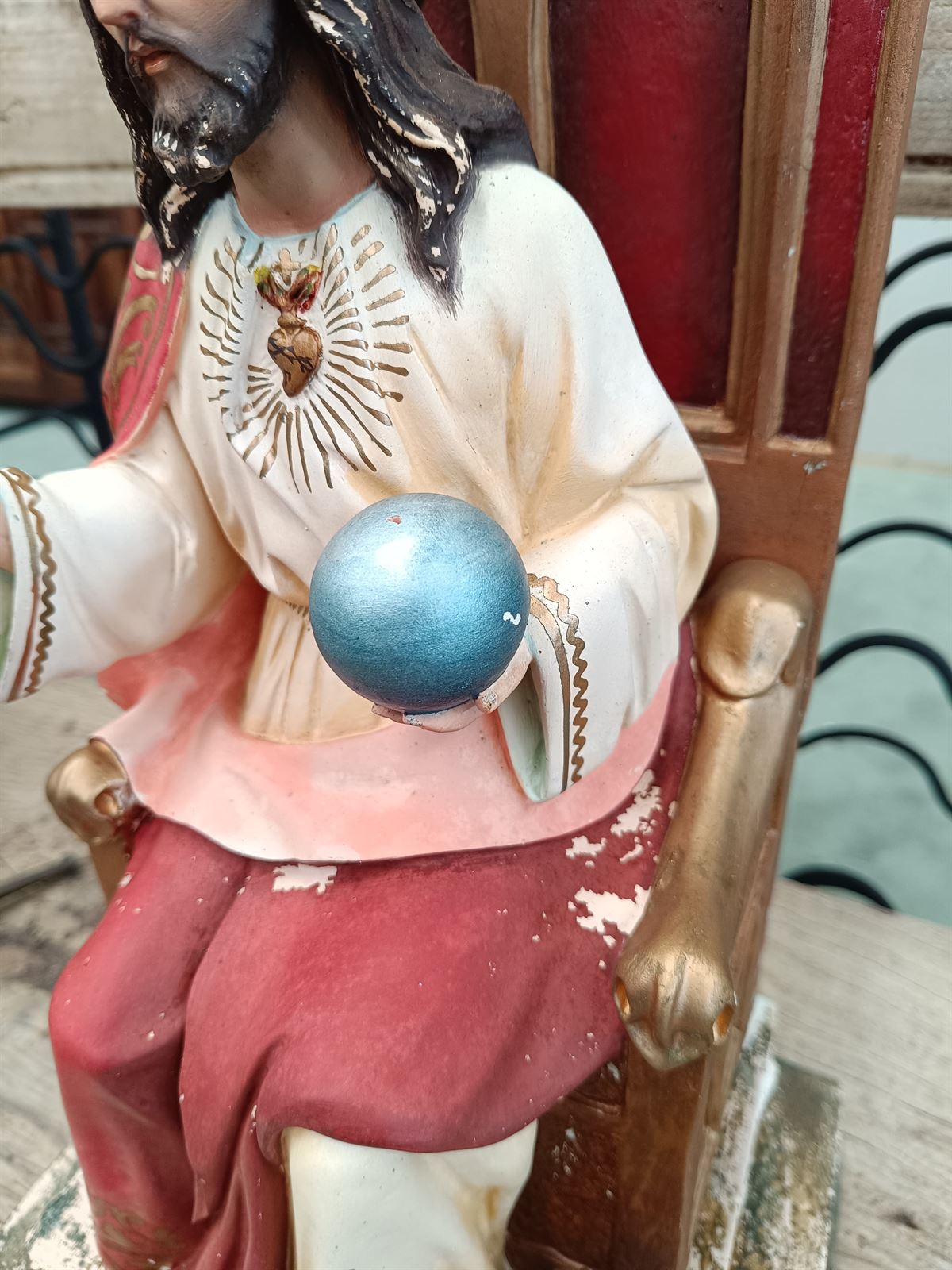 Escultura Cristo Sagrado Corazón - Imagen 9