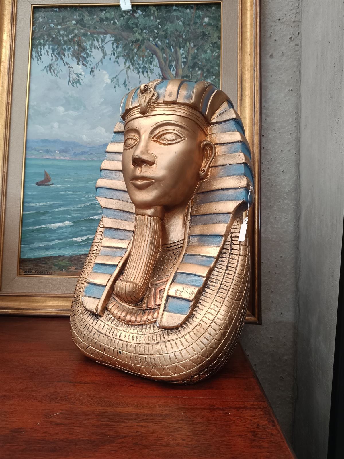 Escultura de busto máscara Tutankamon - Imagen 1