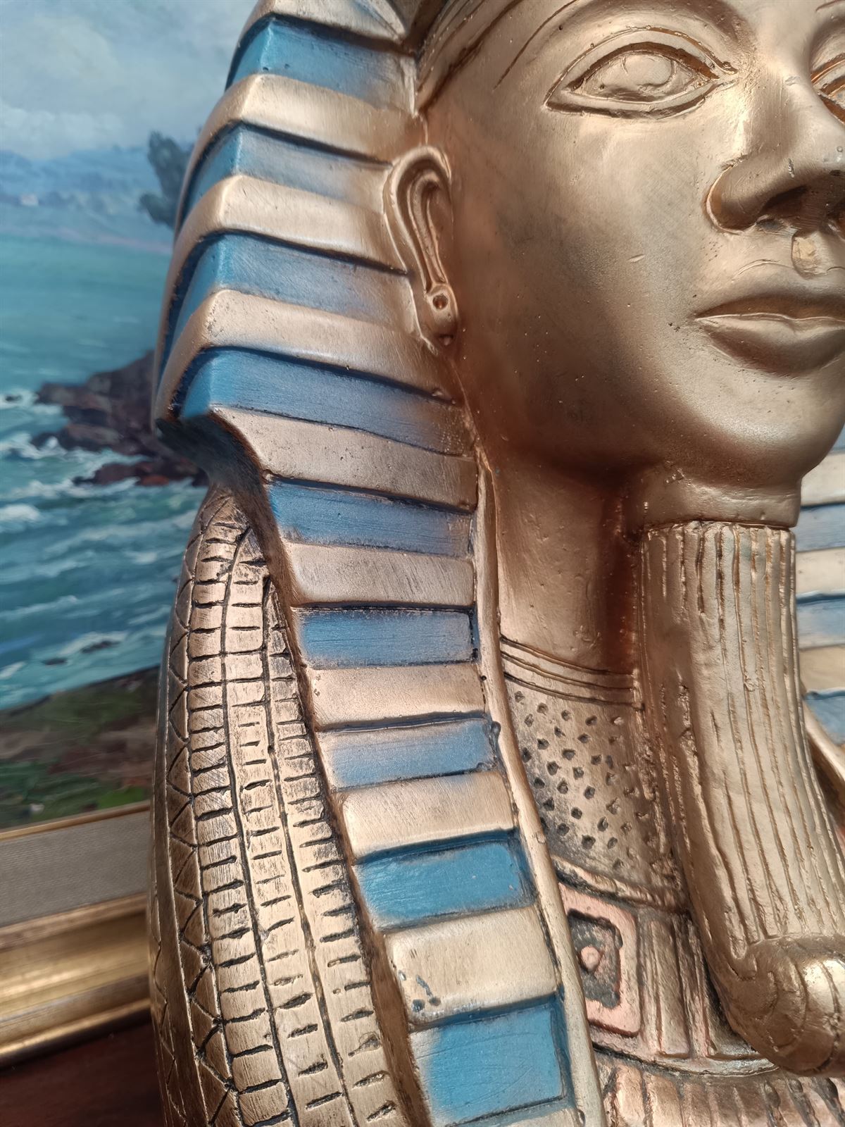 Escultura de busto máscara Tutankamon - Imagen 5