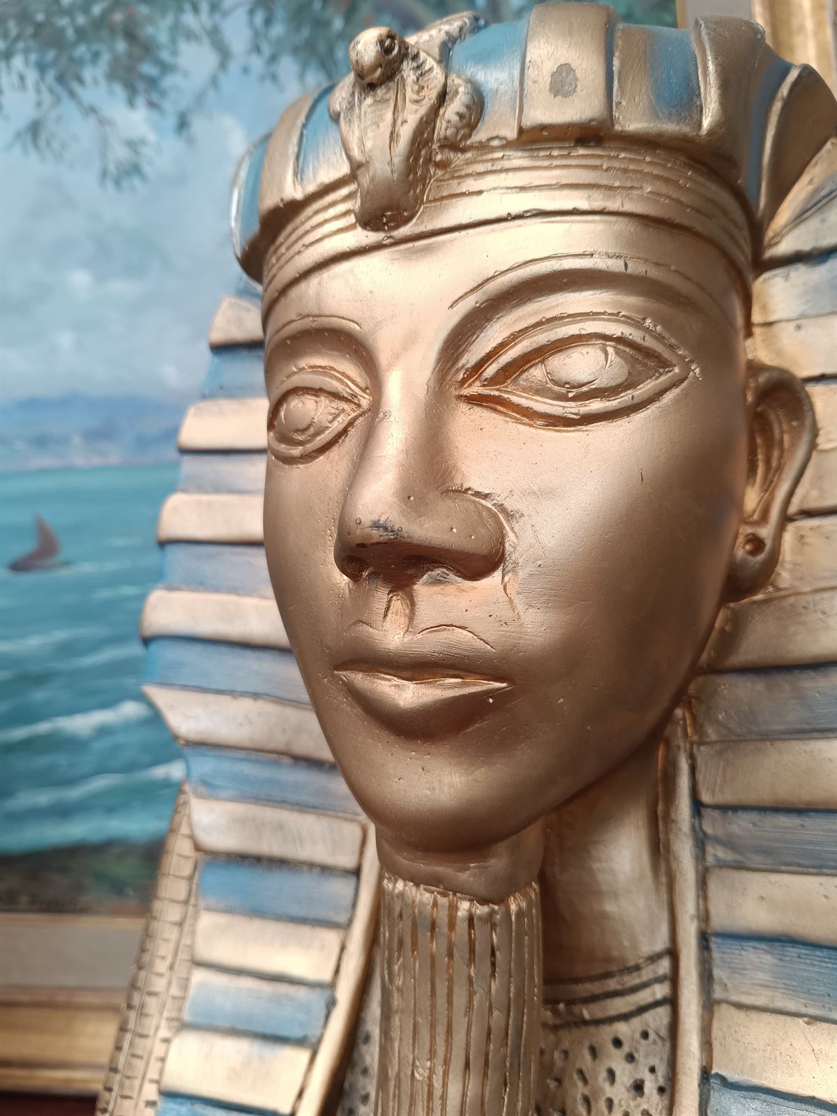 Escultura de busto máscara Tutankamon - Imagen 6