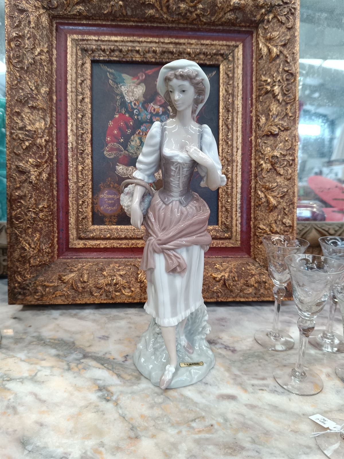 Figura campesina Lladró de porcelana - Imagen 1