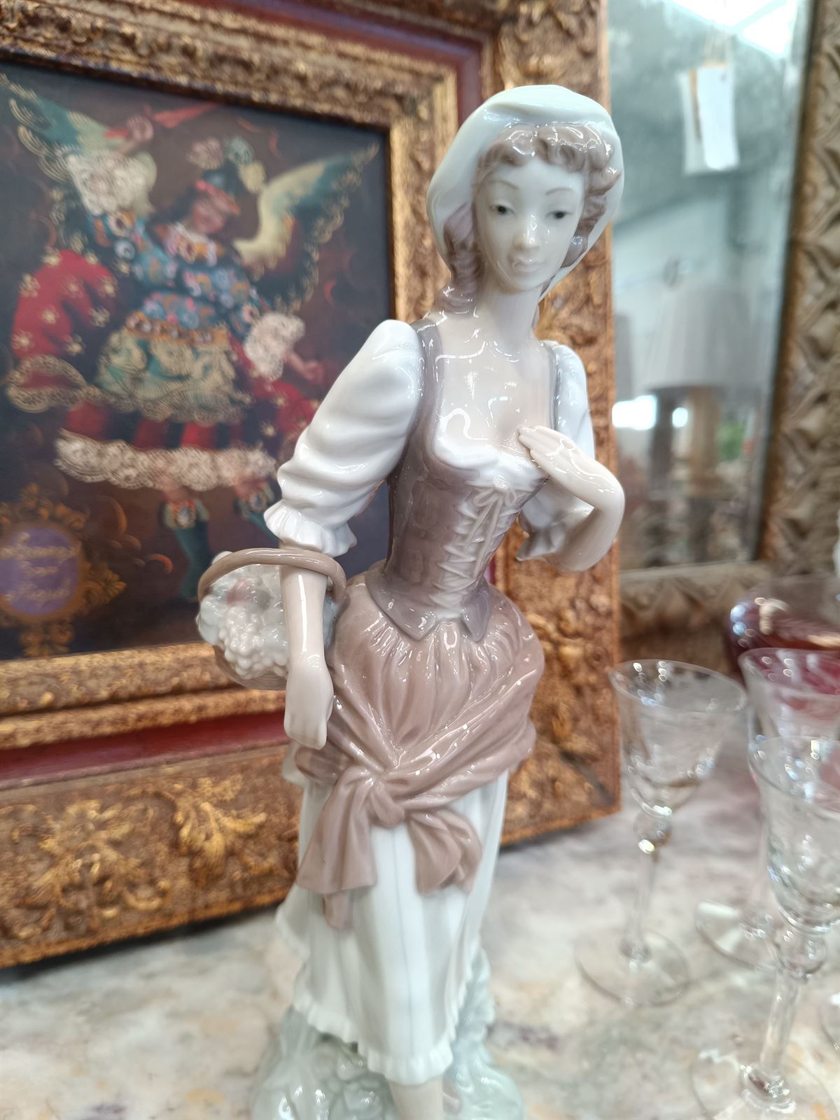 Figura campesina Lladró de porcelana - Imagen 2