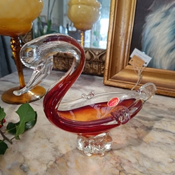 Figura cisne de cristal de Murano Italy - Imagen 1