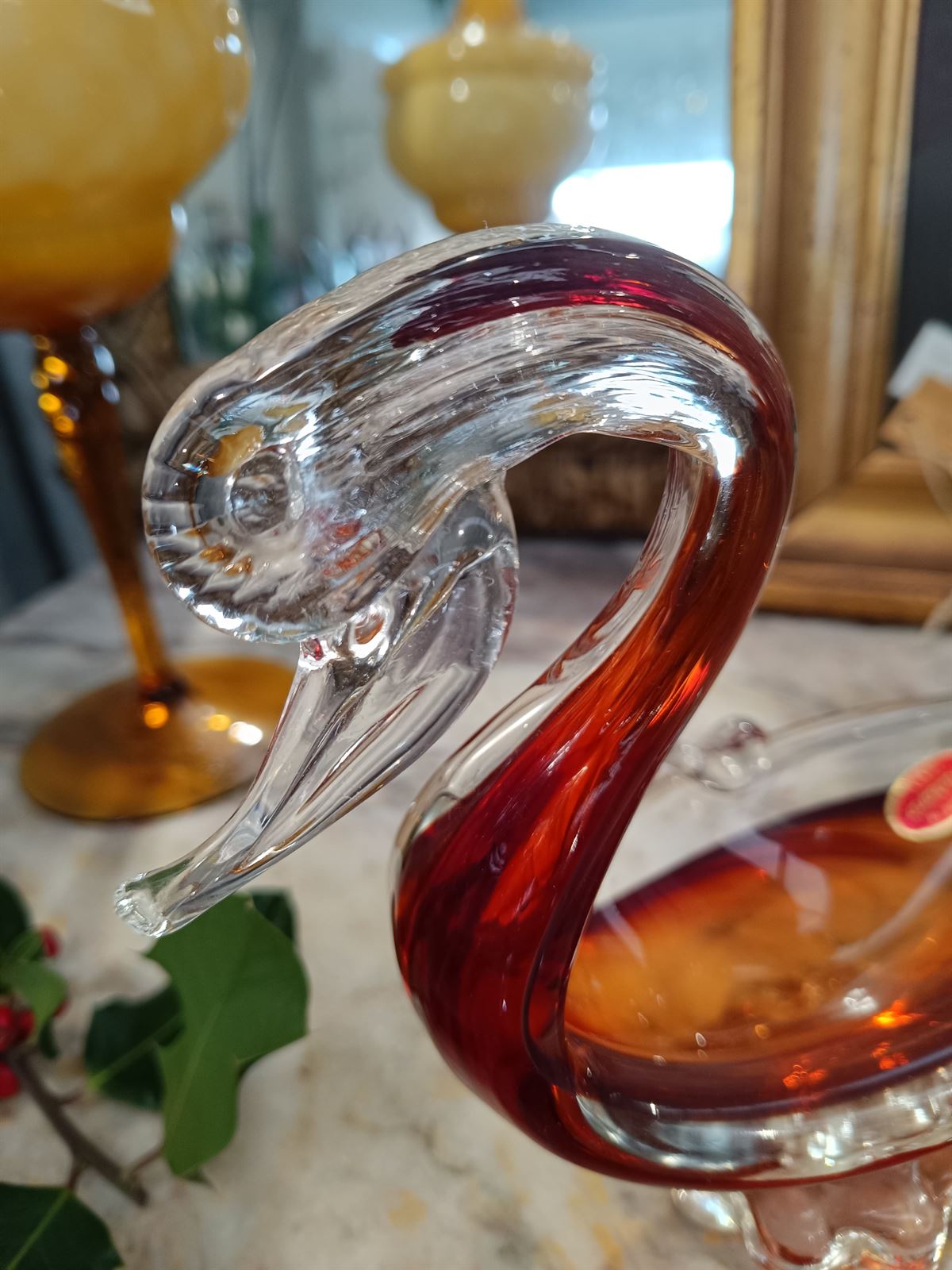 Figura cisne de cristal de Murano Italy - Imagen 2